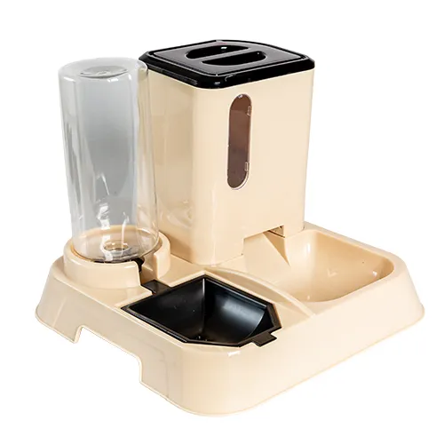comedouro e bebedouro para gatos premium jel plast Bege